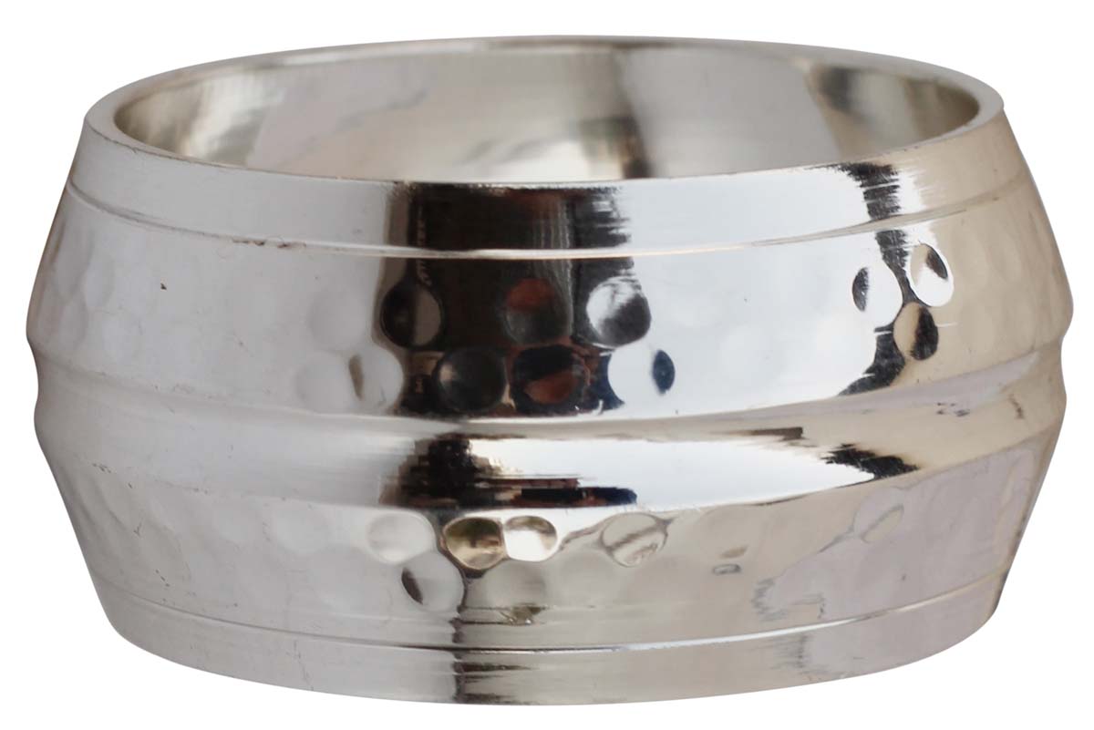 Buy in Bulk - Metal Napkin Rings - Cast in Brass - Nickel Plated - Hammered Effect
